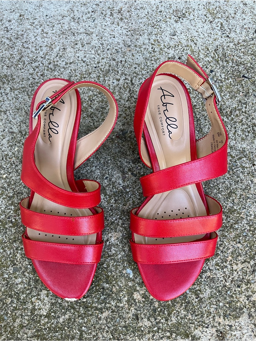 Abella Red Strappy Slingback Sandals